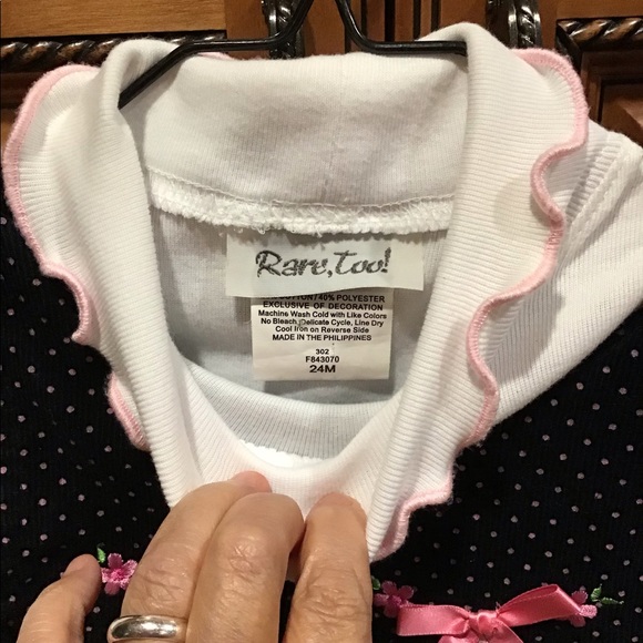 Vintage Y2K Rare Too Jumper dress Ballerino matching shirt 24m NWOT pink ,black - Picture 7 of 7